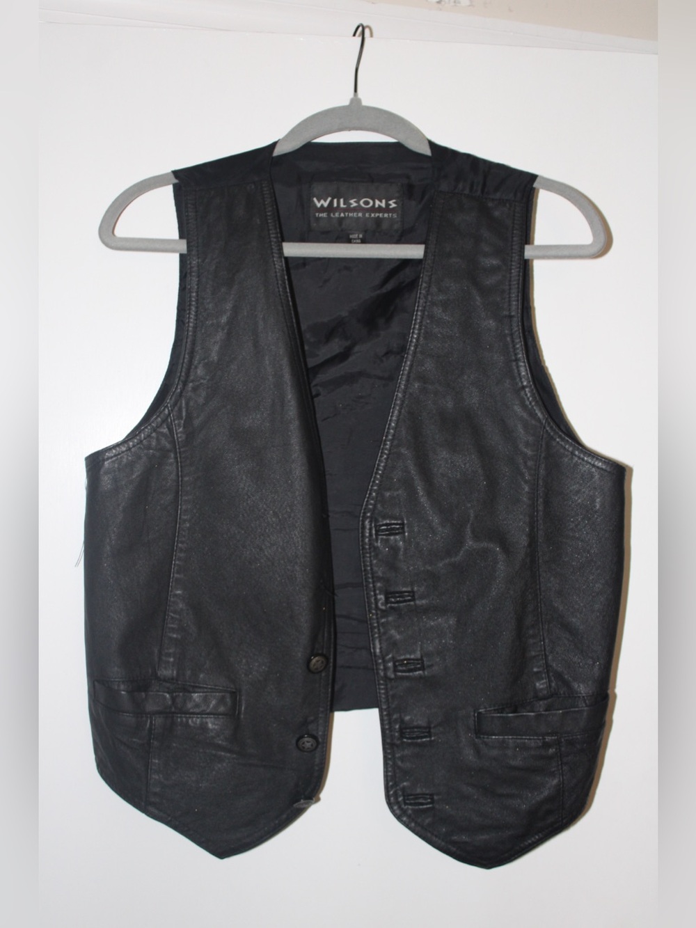 Vintage Thrifted Wilson Black Leather Men's Vest